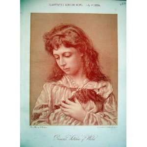    1884 Antique Sepia Portrait Princess Victoria Wales