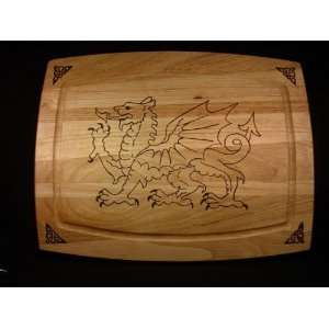 Welsh Dragon Wooden Cutting Board   8.5x11.25  Kitchen 