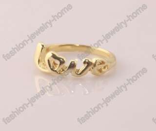 New Hot Fashion Exquisite Alloy Love Letters silver plated golden Ring 