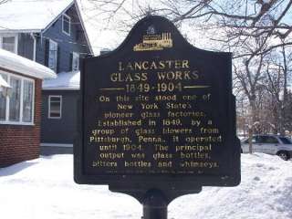   historical markers waymark lancaster glass works lancaster new york