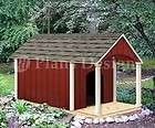 Dog House / Pet Kenel Plans, Gable Double Roof Style with Porch 