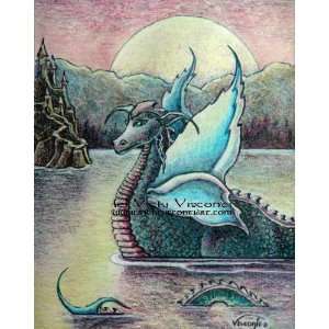  Floating Night Dragon by Vicki Visconti Tilley 8x10 