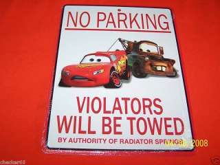 NO PARKING SIGN PLATE DISNEY CARS PARK WDW NEW  