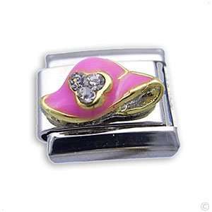   bracelet   pink hat with stones, Classic italy bracelet modul Jewelry