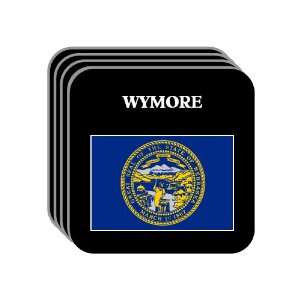 US State Flag   WYMORE, Nebraska (NE) Set of 4 Mini Mousepad Coasters