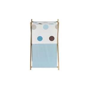   Kids Clothes Laundry Hamper for Blue and Brown Mod Dots Bedding Baby