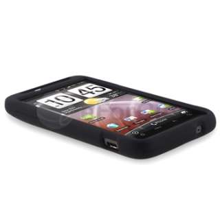 BLACK RUBBERIZED HARD CASE COVER FOR HTC THUNDERBOLT 4G  