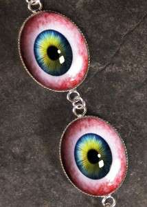 Human Eyeball Eye Sterling Silver Charm Bracelet BR 14  