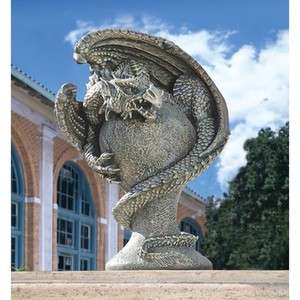 Medieval Menacing Mystic Dragon Statue. Gothic Home Yard Garden 