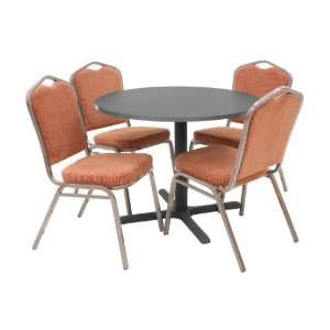   Round Table and 4 Hotel Stackers Set   TBR36GYSC99BZC