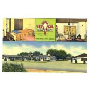   Motel Stevens Linen Postcard Carlsbad New Mexico 1951 