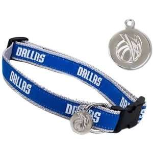  Dallas Mavericks Ribbon Pet Collar w/ I.D. Tag   Royal Blue 
