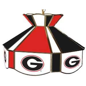   of Georgia Bulldogs Stained Glass Swag Lamp