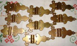 Vintage Ice Box Cooler French Door Brass Hinges #304 7/16  