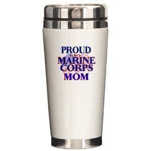 Marine Corps   Mom Military Ceramic Travel Mug by   