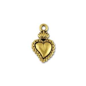   Antique Gold Sacred Heart Milagro Charm Arts, Crafts & Sewing