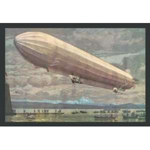  Zeppelin Above Lake Constance 20X30 Canvas