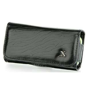 Black Zebra Horizontal Leather Pouch for Htc G1 Lg Voyager 