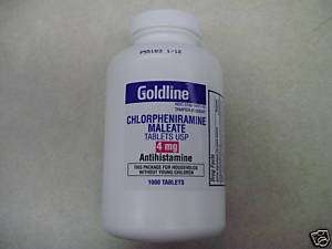 CHLORPHENIRAMINE 4MG TABLETS (GEN CHLORTRIMETON) 1000CT  