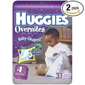  Huggies Overnites Diapers, Size 4, 31 Count (Pack of 2 