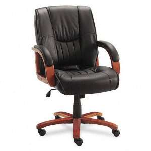 Products   Office Star   Cherry Wood Finish Deluxe Series Leather Mid 