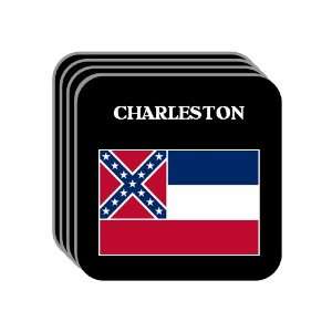   Flag   CHARLESTON, Mississippi (MS) Set of 4 Mini Mousepad Coasters