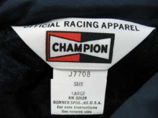   Champion Spark Plugs Official Racing Apparel Navy Blue Patch Jacket L