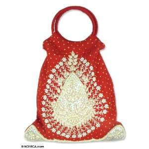  Silk handbag, Scarlet Glory