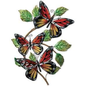  Colorful Glass And Metal Butterfly Wall Sculpture