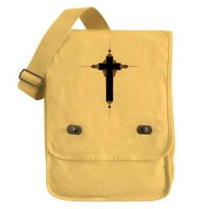  Messenger Field Bag Yellow Ornate Cross 