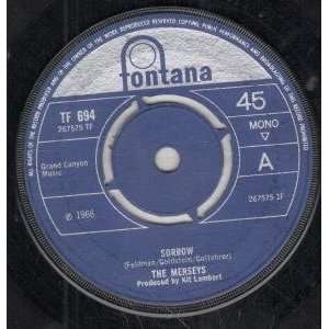    SORROW 7 INCH (7 VINYL 45) UK FONTANA 1966 MERSEYS Music
