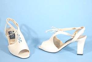 INFLUENCES QUIP Shoe Pearlized White 3 1/4 inch High Heel Sandal 