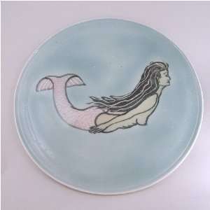  Mermaid plate, porcelain mermaid collectors plate