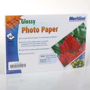  Meritline Glossy Photo Paper 4 x 6, 20 Sheets Office 