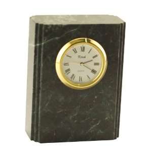 Natural Marble Desk Clock Gold bezel[985BK]