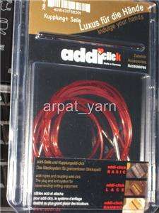 red cords lace addi click interchangeable knitting needles