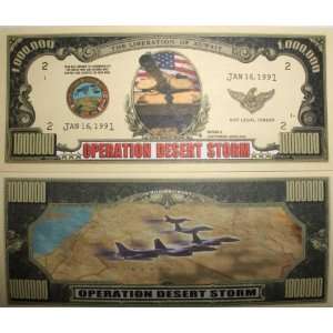  Set of 10 Bills Operation Desert Storm Million Dollar Bill 