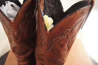 Brown Man Made and Leather 11 D Mens Western Boots  