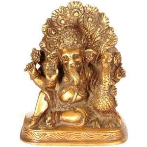  Mayur Ganesha   Brass Sculpture