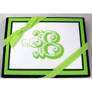   Stationery NOT4116 Green Initial B Blank Note Cards 