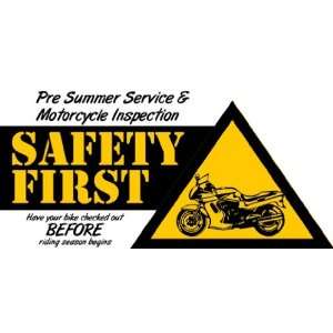   3x6 Vinyl Banner   Motorcycle Inspection Safety First 