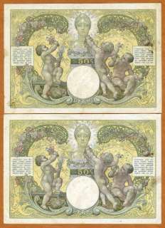 MADAGASCAR 2 x 50 Francs (1937) P 38  Rare Consecutive  