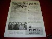 1942 Piper Cub Trainer Airplane Learn to Fly Ad  