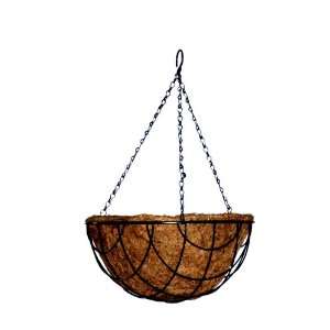  14 Inch Intersection Hanging Basket Black w/ Coco Liner 