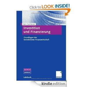 Investition und Finanzierung (German Edition) Hans Paul Becker 