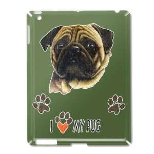  iPad 2 Case Green of Pug I Love My Pug Dog Everything 