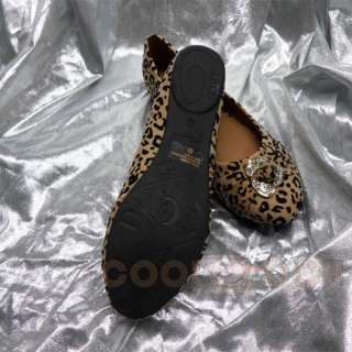   Fashion Casual Leopard Print Flats Shoes LORITA 08 CAMEL/Black NEW