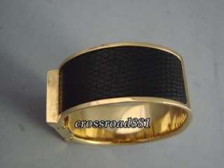 Ladies Hermes Gold Loquet Watch with Black Bangle Great Condition 