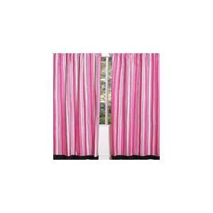  Pink and Black Madison Stripe Window Treatment Panels 