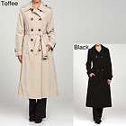 New London Fog Women’s Long Double Breasted Belted Trench Coat 